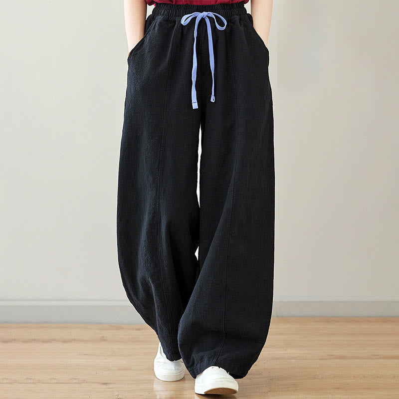 Tactile Cotton Linen Drawstring Harem Meditation Pants