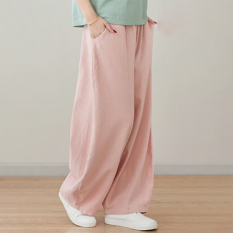 Tactile Cotton Linen Drawstring Harem Meditation Pants