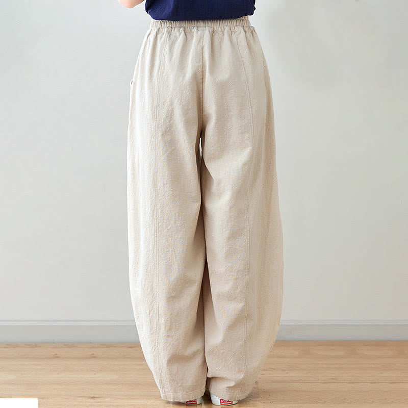 Tactile Cotton Linen Drawstring Harem Meditation Pants