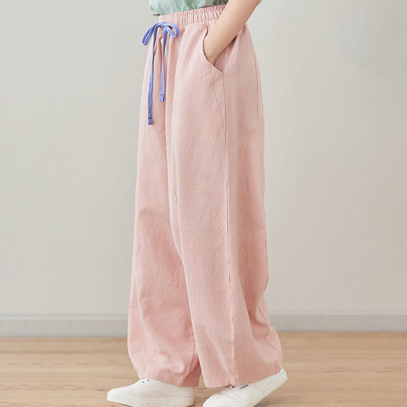 Tactile Cotton Linen Drawstring Harem Meditation Pants