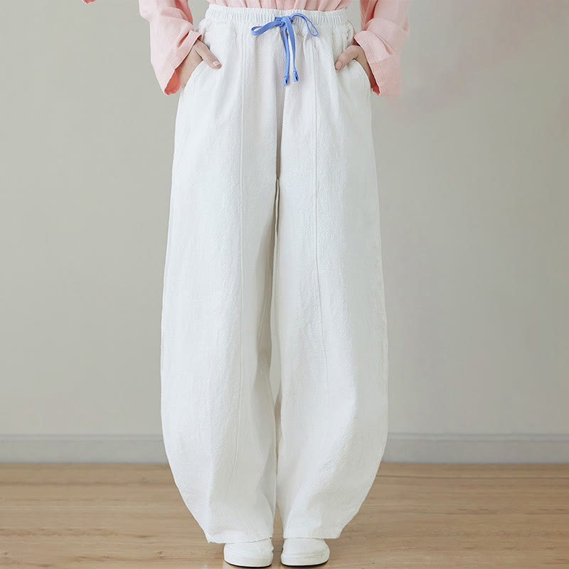 Tactile Cotton Linen Drawstring Harem Meditation Pants
