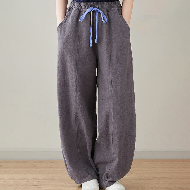 Tactile Cotton Linen Drawstring Harem Meditation Pants