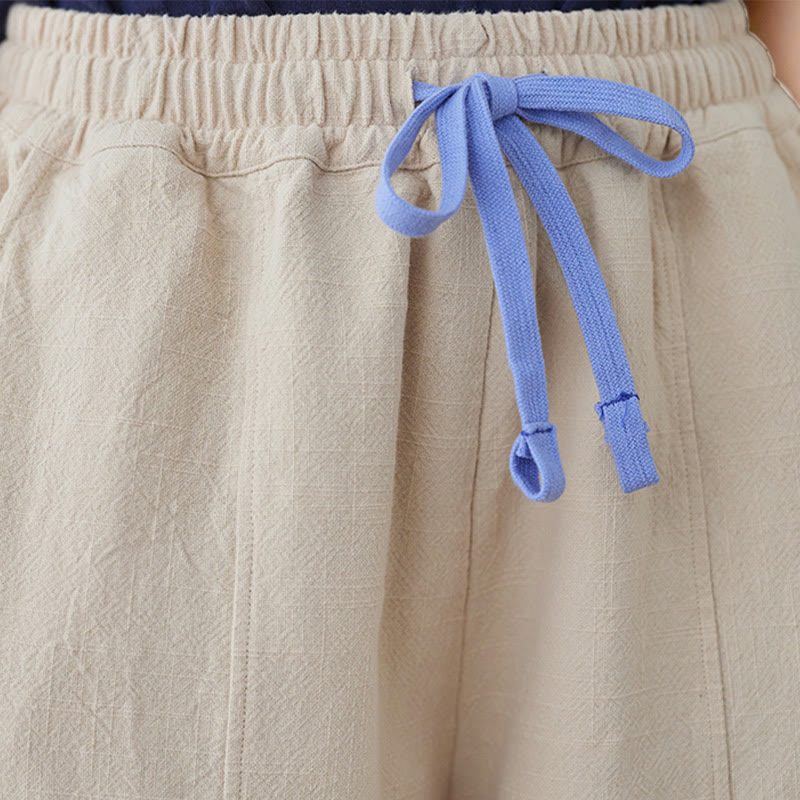 Tactile Cotton Linen Drawstring Harem Meditation Pants