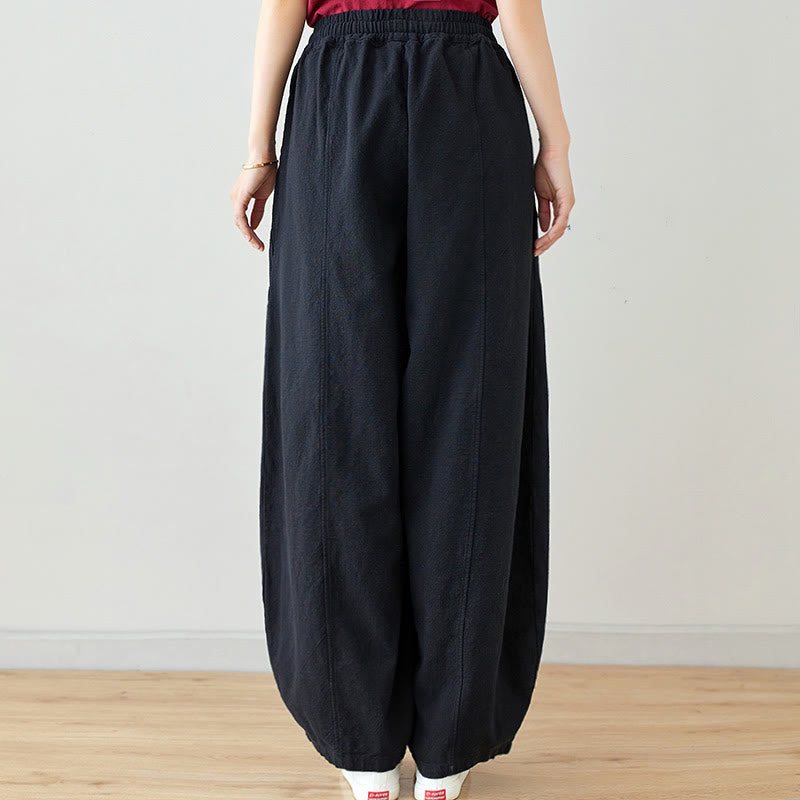 Tactile Cotton Linen Drawstring Harem Meditation Pants