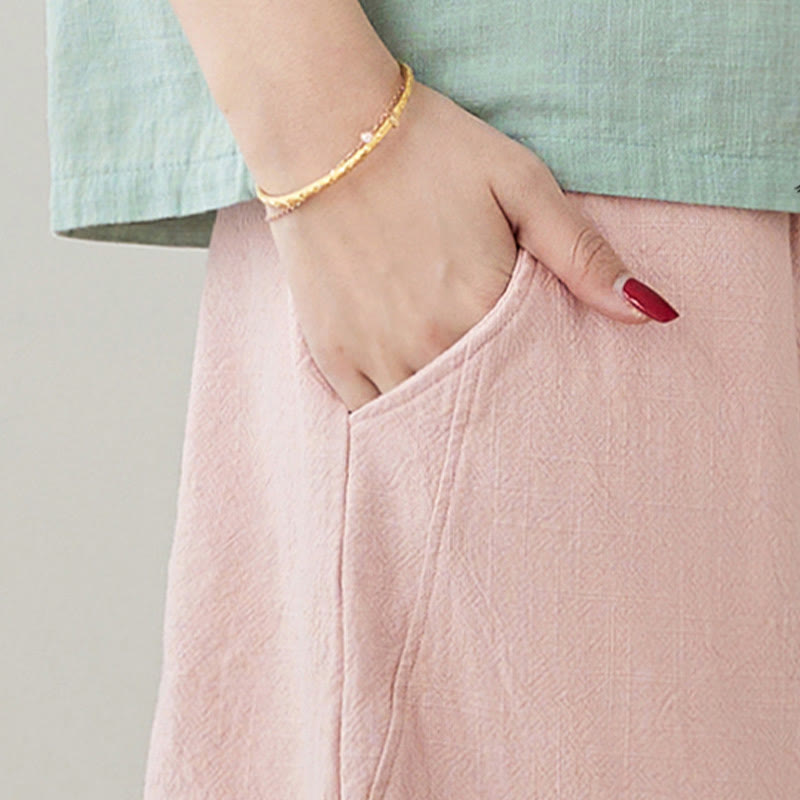 Tactile Cotton Linen Drawstring Harem Meditation Pants