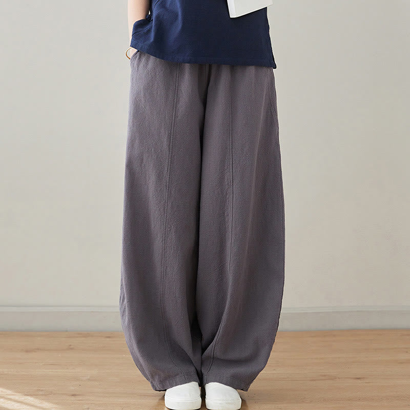 Tactile Cotton Linen Drawstring Harem Meditation Pants