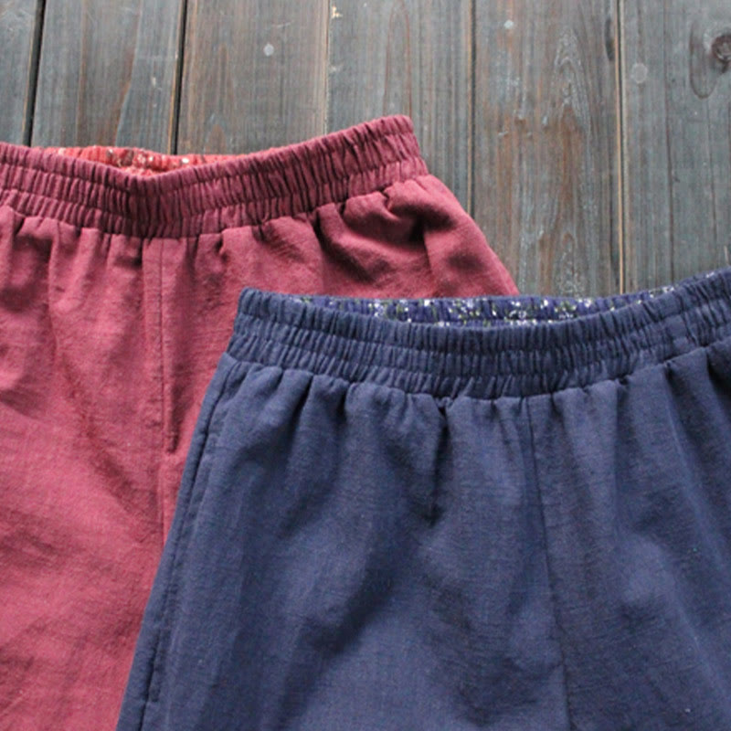 Breathable Ramie Wide-Leg Meditation Pants with Pockets