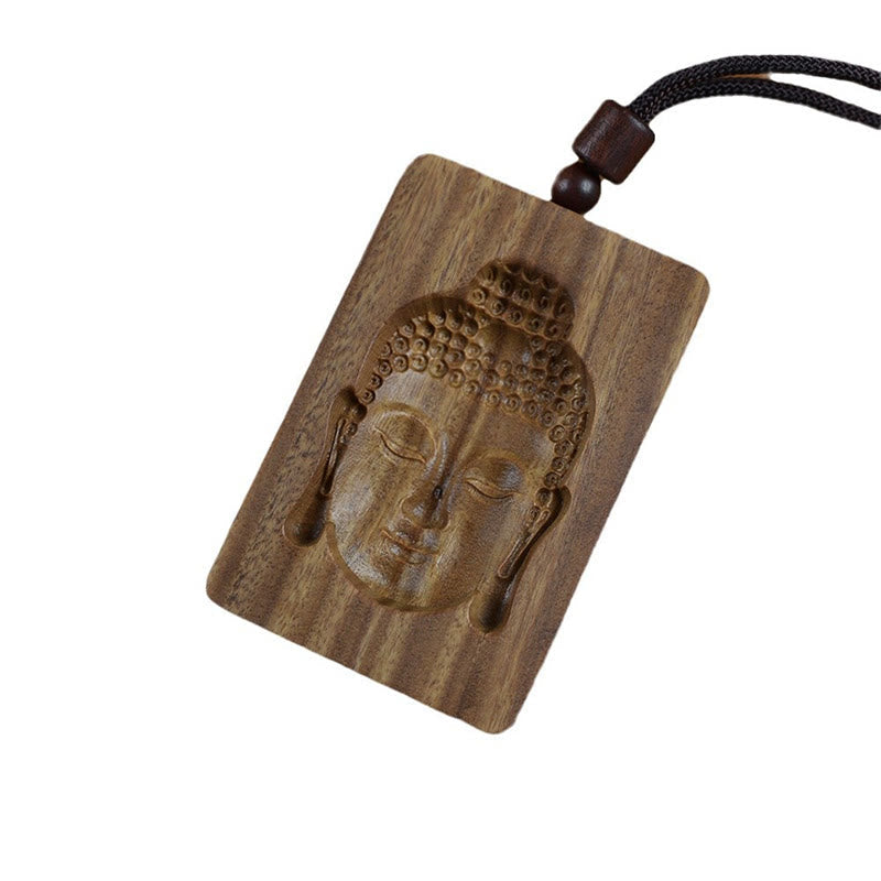 Green Sandalwood Buddha Symbol Positive Necklace Pendant