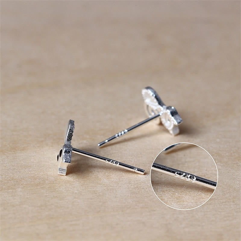 925 Sterling Silver Posts Cute Cat Kitten Blessing Stud Earrings