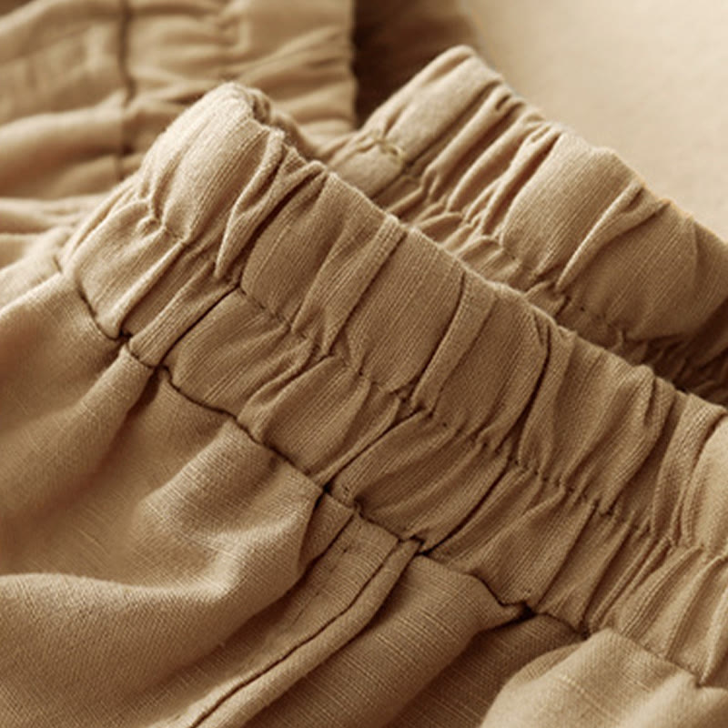 Tactile Cotton Embroidered Cropped Meditation Harem Pants