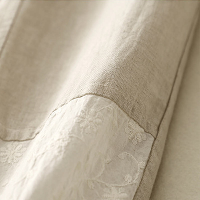 Tactile Cotton Embroidered Cropped Meditation Harem Pants