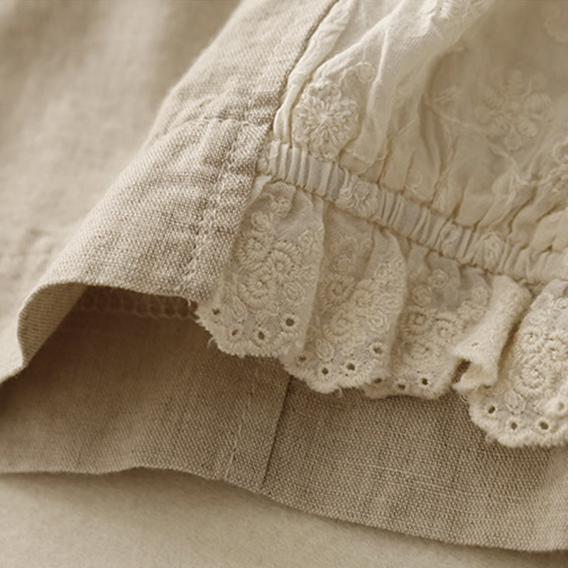 Tactile Cotton Embroidered Cropped Meditation Harem Pants