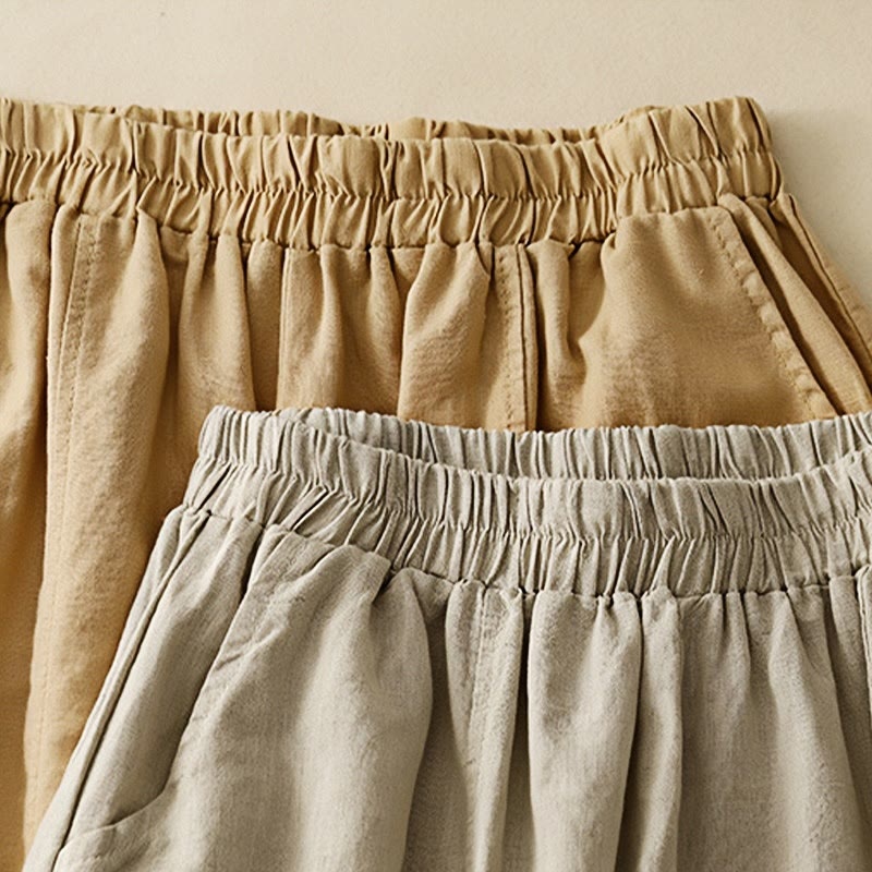 Tactile Cotton Embroidered Cropped Meditation Harem Pants