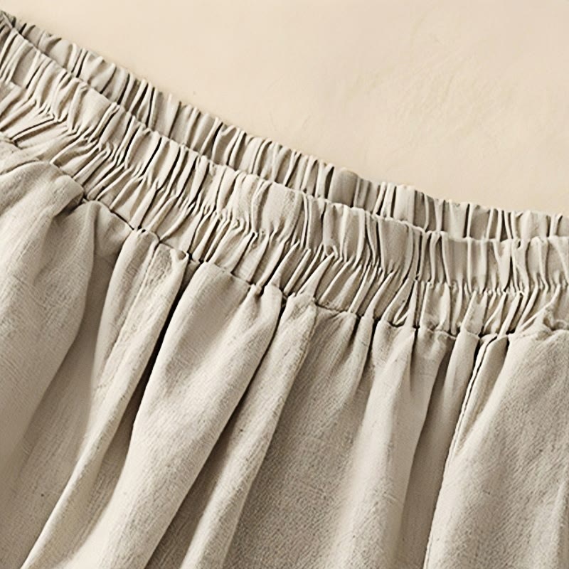 Tactile Cotton Embroidered Cropped Meditation Harem Pants