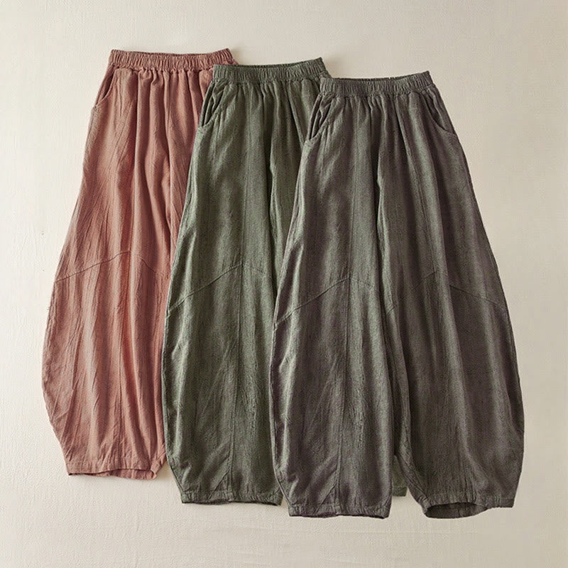 Breathable Cotton Cropped Mindful Movement Harem Pants