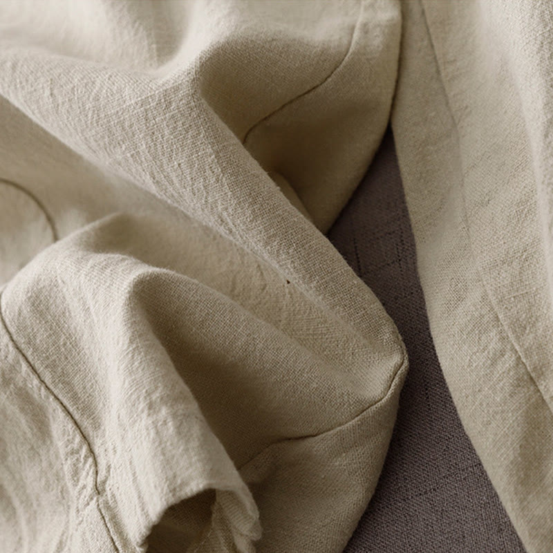 Casual Plain 7-8 Length Women's Cotton Linen Harem Pants With Pockets