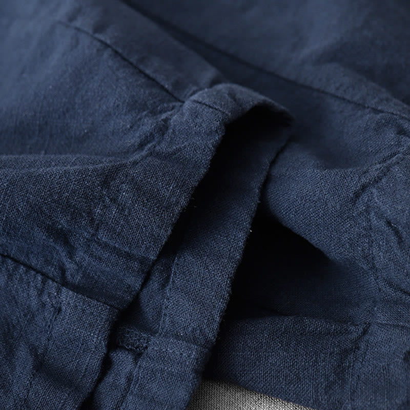 Casual Plain 7-8 Length Women's Cotton Linen Harem Pants With Pockets