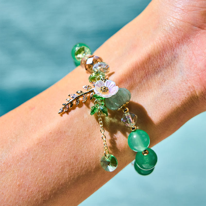 Natural Crystal & Gemstone Healing Bracelet - Amethyst, Sunstone & Aventurine