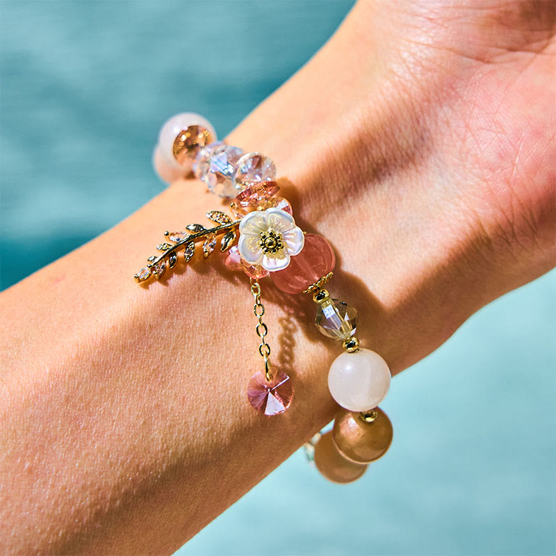 Natural Crystal & Gemstone Healing Bracelet - Amethyst, Sunstone & Aventurine