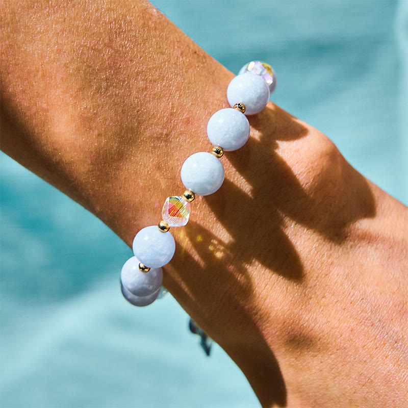 Natural Crystal & Gemstone Healing Bracelet - Amethyst, Sunstone & Aventurine