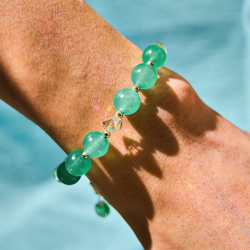 Natural Crystal & Gemstone Healing Bracelet - Amethyst, Sunstone & Aventurine
