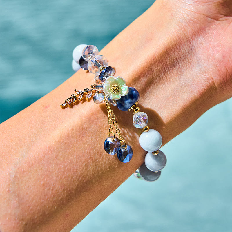 Natural Crystal & Gemstone Healing Bracelet - Amethyst, Sunstone & Aventurine