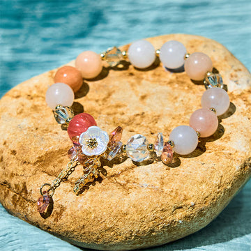 Natural Crystal & Gemstone Healing Bracelet - Amethyst, Sunstone & Aventurine