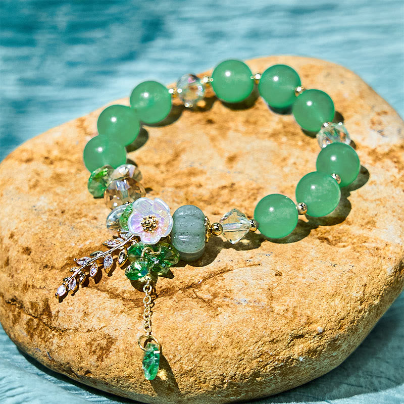 Natural Crystal & Gemstone Healing Bracelet - Amethyst, Sunstone & Aventurine