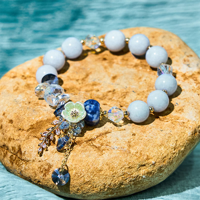 Natural Crystal & Gemstone Healing Bracelet - Amethyst, Sunstone & Aventurine