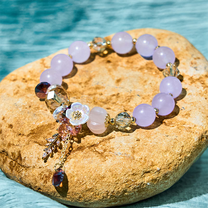 Natural Crystal & Gemstone Healing Bracelet - Amethyst, Sunstone & Aventurine