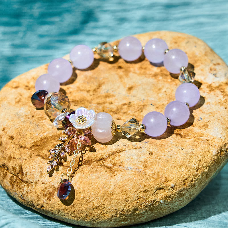 Natural Crystal & Gemstone Healing Bracelet - Amethyst, Sunstone & Aventurine