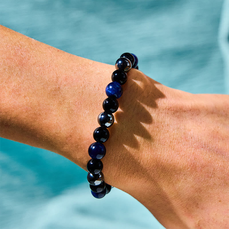 Natural Tiger's Eye Obsidian Hematite Positive Powerful Bracelet
