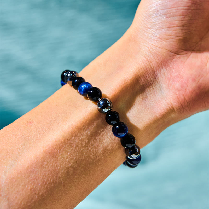 Natural Tiger's Eye Obsidian Hematite Positive Powerful Bracelet