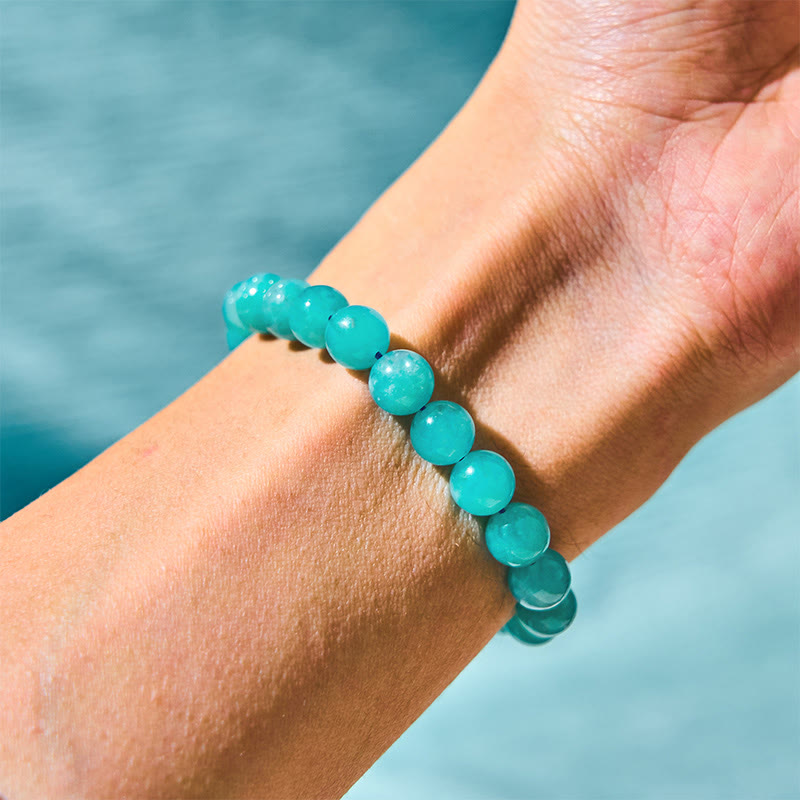 Natural Amazonite Crystal Gemstone Balance Bracelet for Emotional Clarity