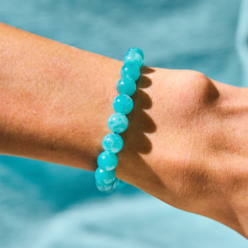 Natural Amazonite Crystal Gemstone Balance Bracelet for Emotional Clarity