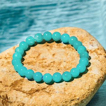 Natural Amazonite Crystal Gemstone Balance Bracelet for Emotional Clarity