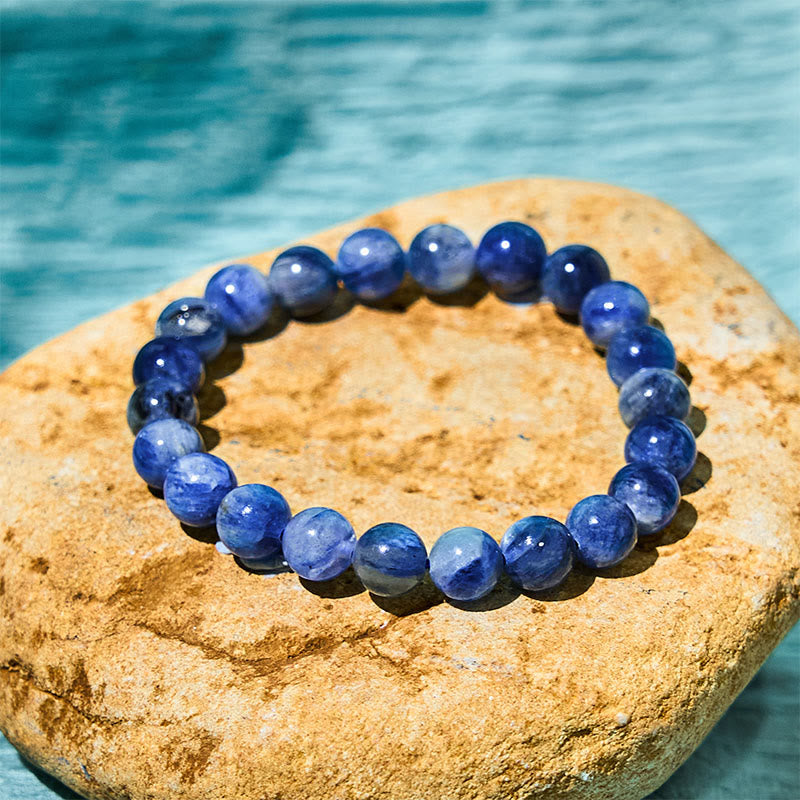 Natural Lapis Lazuli Beaded Self-Care Bracelet for 14-16cm Wrist