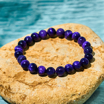 Natural Purple Tiger Eye Beaded Energy Tool Bracelet