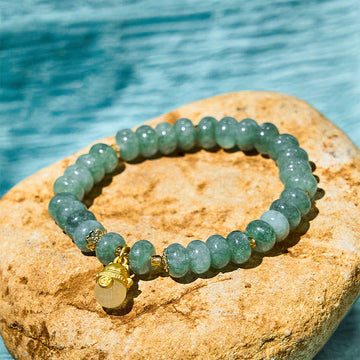Cyan Jade Lucky Cat Beaded Bracelet