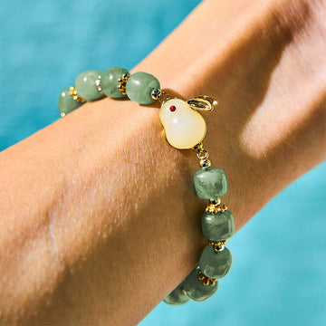 Year of the Rabbit Natural Green Aventurine Luck Bead Bracelet