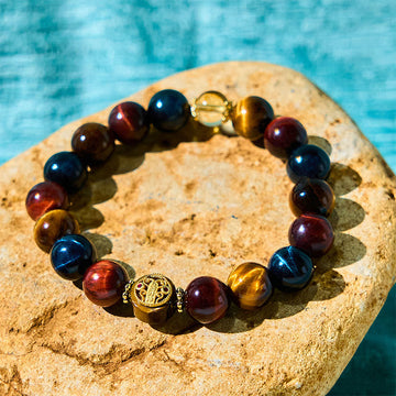 Tiger Eye Stone Beads Protection Courage Bracelet