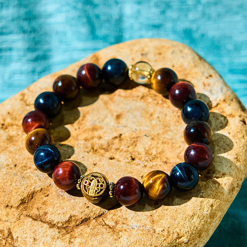 Tiger Eye Stone Beads Protection Courage Bracelet