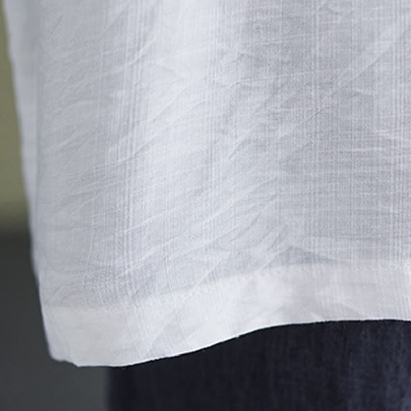 Lightweight Viscose Jacquard V-Neck Mindful Movement Shirt