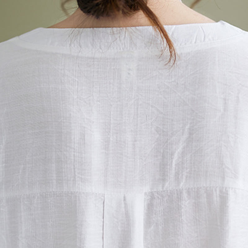 Lightweight Viscose Jacquard V-Neck Mindful Movement Shirt