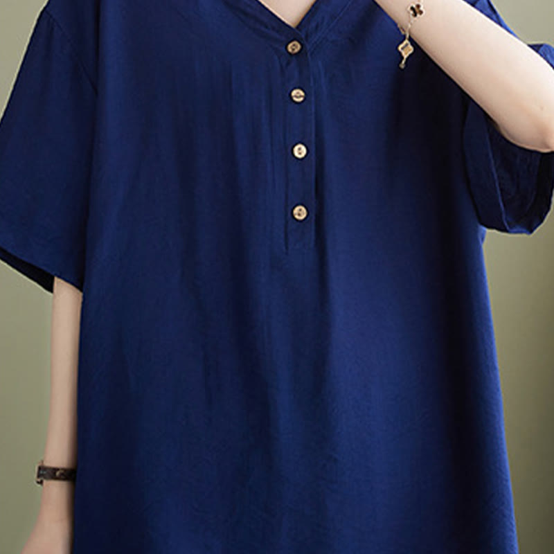 Lightweight Viscose Jacquard V-Neck Mindful Movement Shirt