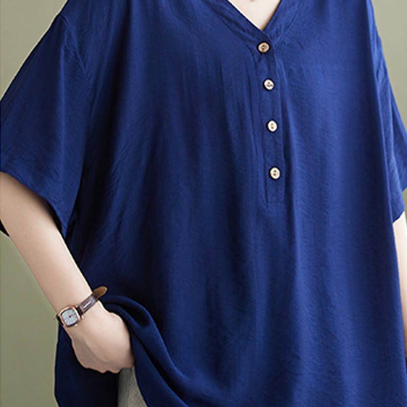 Lightweight Viscose Jacquard V-Neck Mindful Movement Shirt