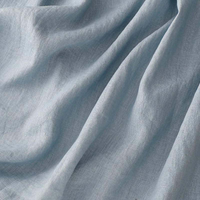 Cotton Linen Relaxed Half-Sleeve Grounding Midi Dress