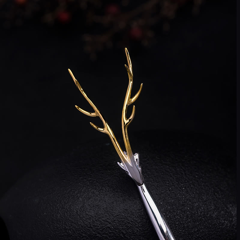 925 Sterling Silver Deer Antler Protection Hairpin