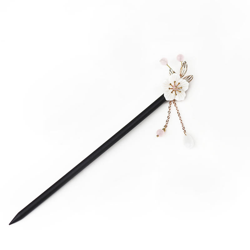Classical Chinese Style Bauhinia Tassel Wood Hairpin
