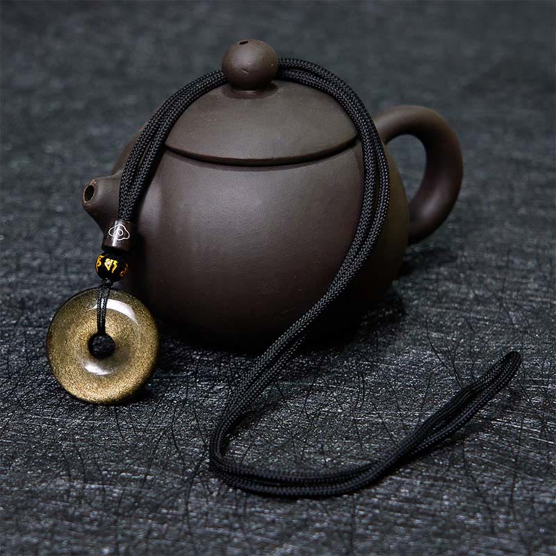 "All the best for Luck and Confidence" Obsidian Necklace Includes Gift Message Card